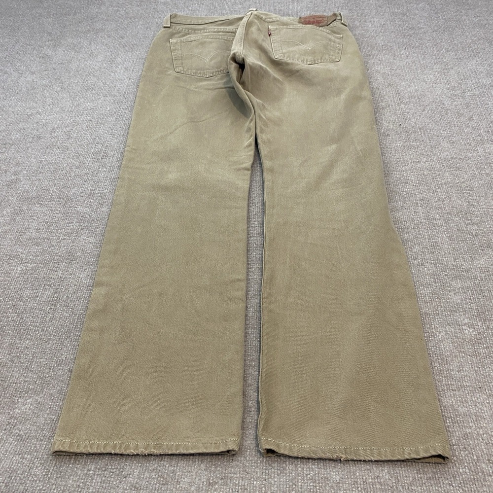 VTG Levis 501 Jeans Mens Size 36x32 Y2K Faded Tan Straight Leg‎ Denim Distressed